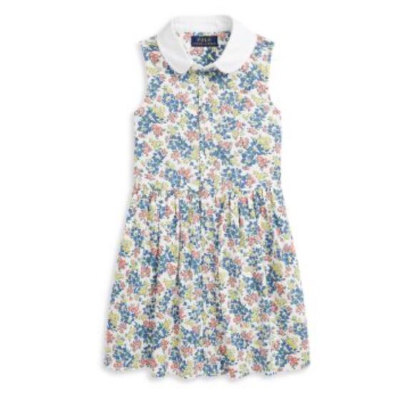 Polo Ralph Lauren Big Girls Floral Cotton Oxford Shirtdress Size 16 - Picture 1 of 12